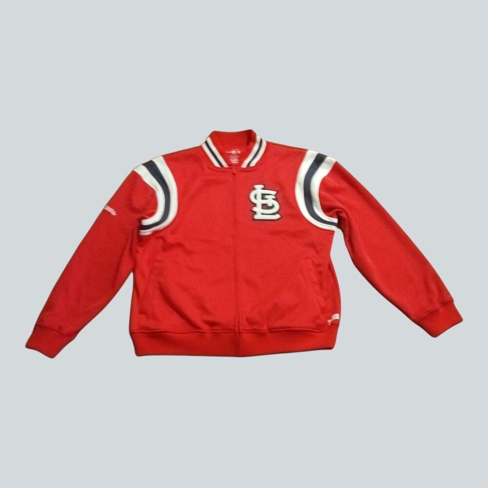 St Louis Cardinals Jacket Mens 2XL Red Stitches Full Zip MLB Track Bomber